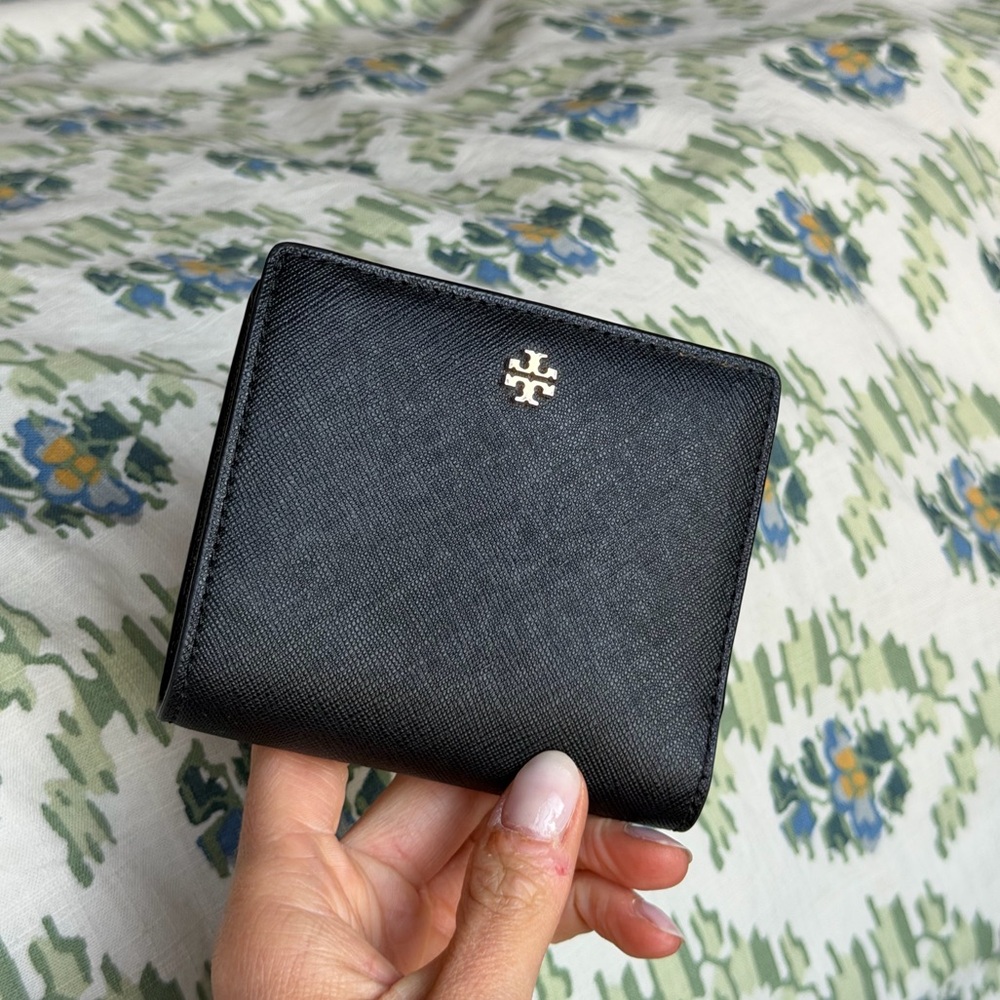 Tory Burch Black Saffiano Leather Bi-Fold Wallet